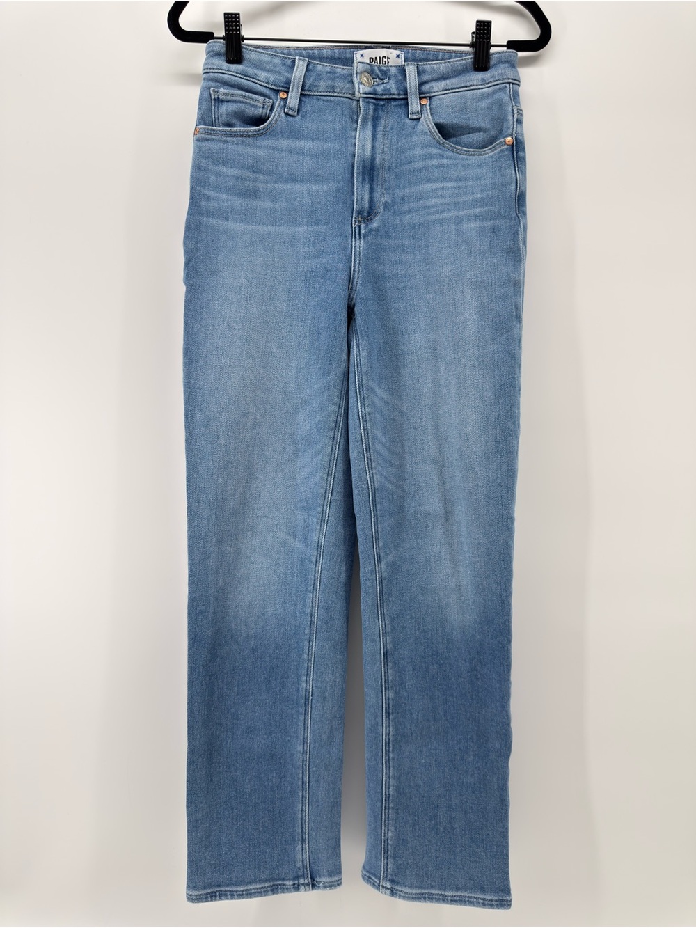 PAIGE Stella Crop Straight Leg Jeans Sz 26 High Rise blue stretch